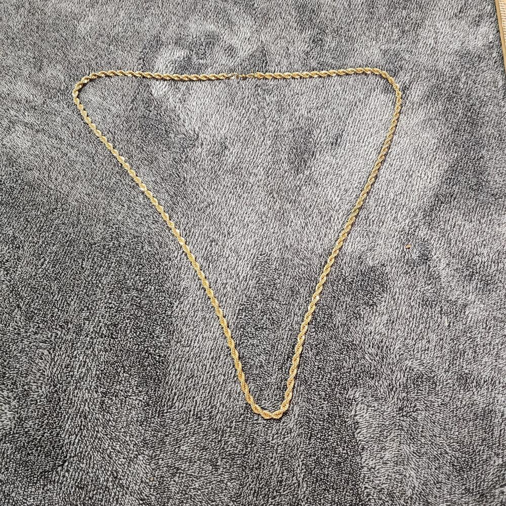 Vintage Monet Gold Toned rope chain signed 35 inches b34
